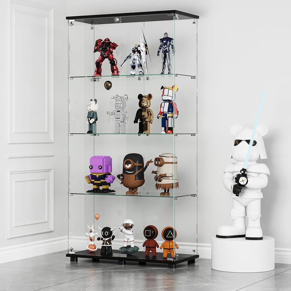 Glass Bed - Glass Display Cabinet with 4-Shel Double