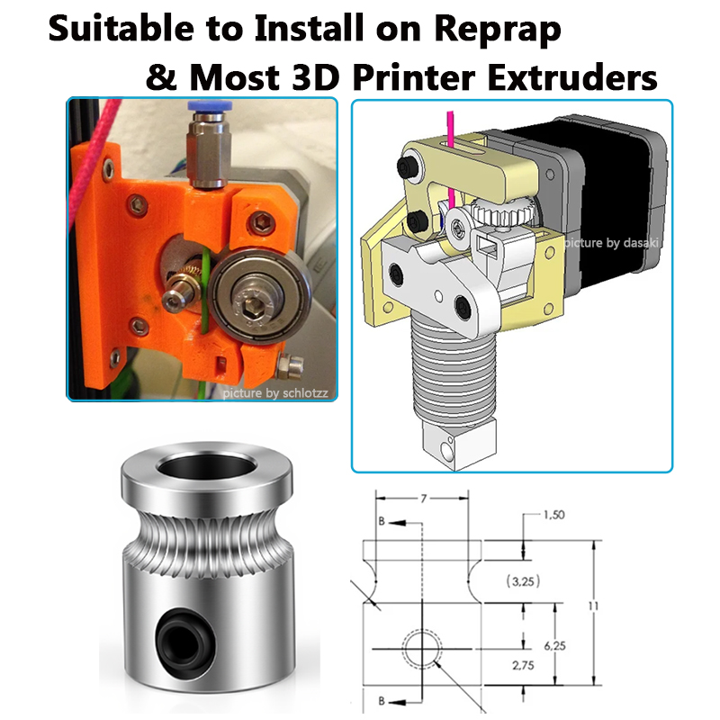 1 Máy Tính MK8 Ổ Bánh Răng 1.7 - đánh giá và giá Direct Drive Extruder