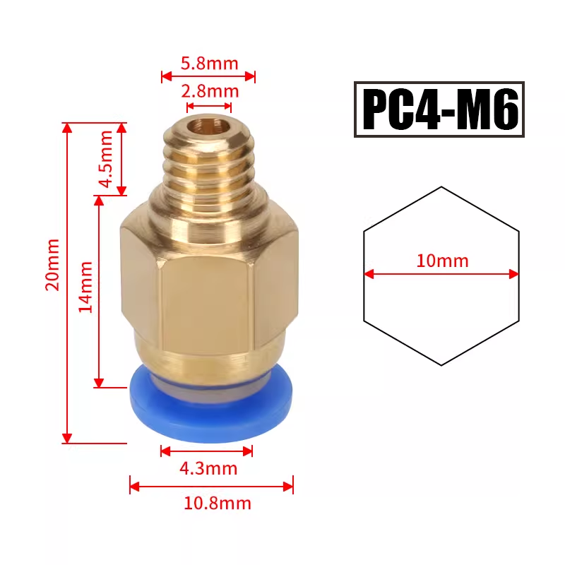 10pcs/lot PC4-M10 Pneumatic Co - đánh giá và giá Bowden Tube