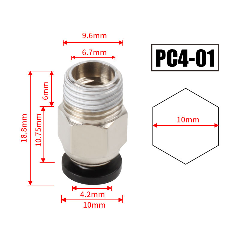 10pcs/lot PC4-M10 Pneumatic Co - đánh giá và giá Bowden Tube