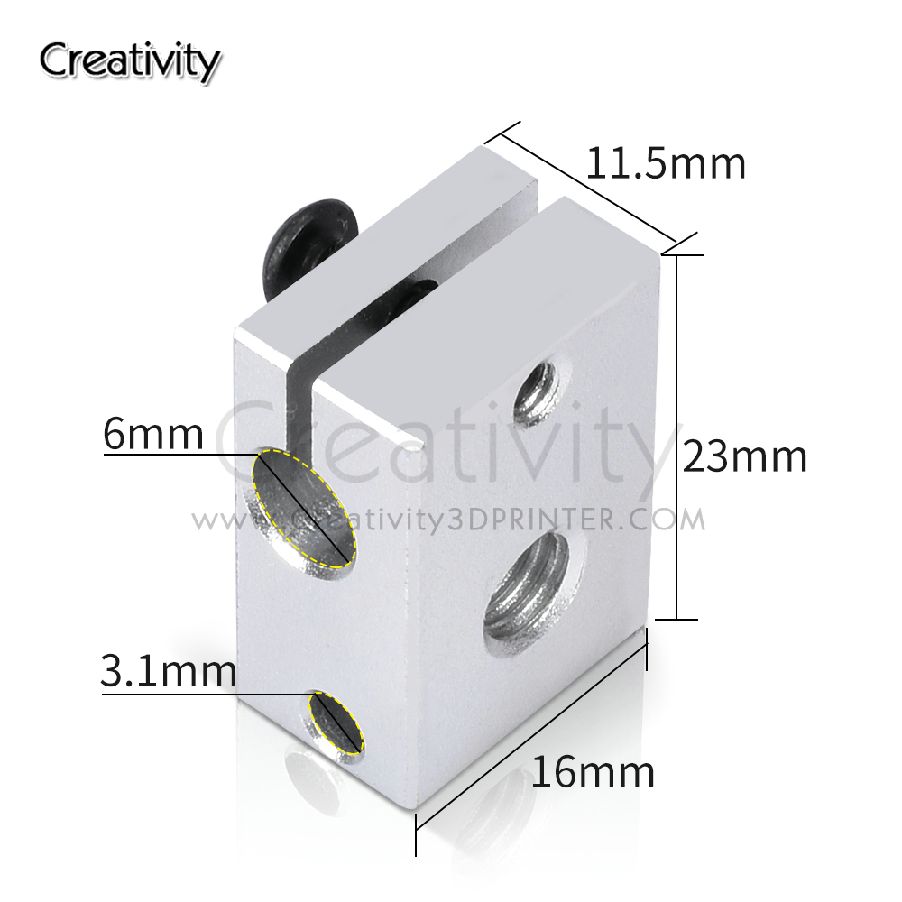 V6 PT100 Heater Block Plated C - đánh giá và giá Direct Drive Extruder