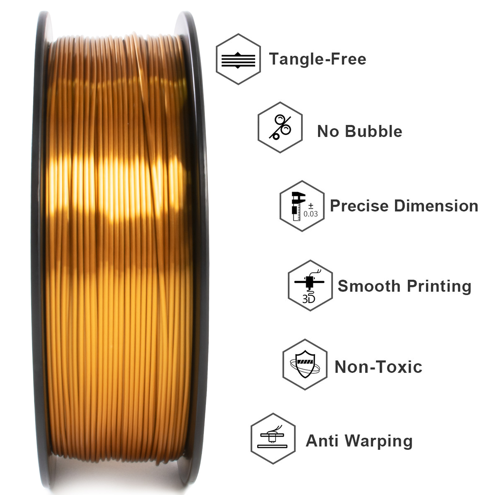 GEEETECH 5Rolls 3D Silk PLA Fi - đánh giá và giá Filament 1.75