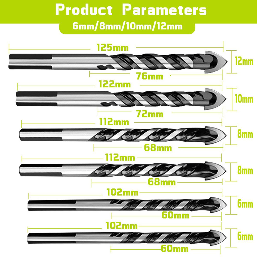 6 Pcs Ceramic Tile Multi Drill - đánh giá và giá Nozzle Tungsten