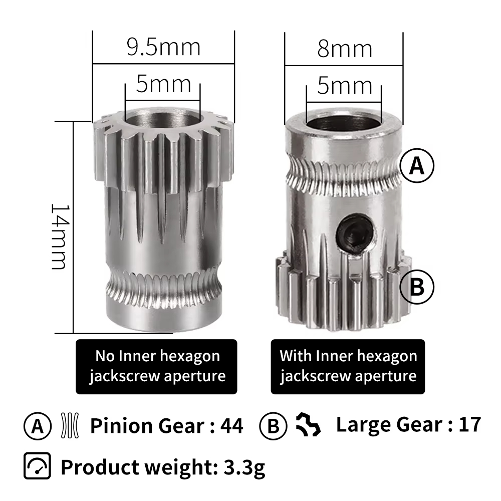 Dual Drive Gear Hardened Steel - đánh giá và giá Direct Drive Extruder