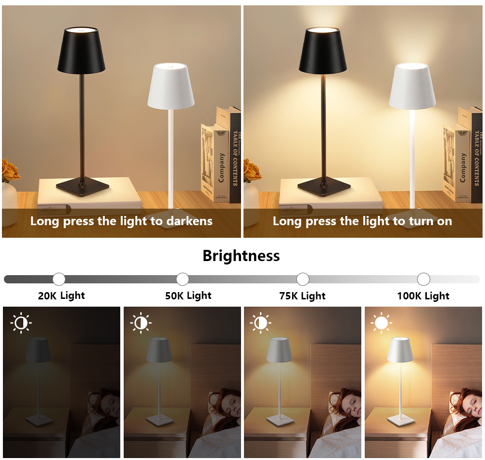 LED Rechargeable Desk Light Wi - đánh giá và giá Glass Bed