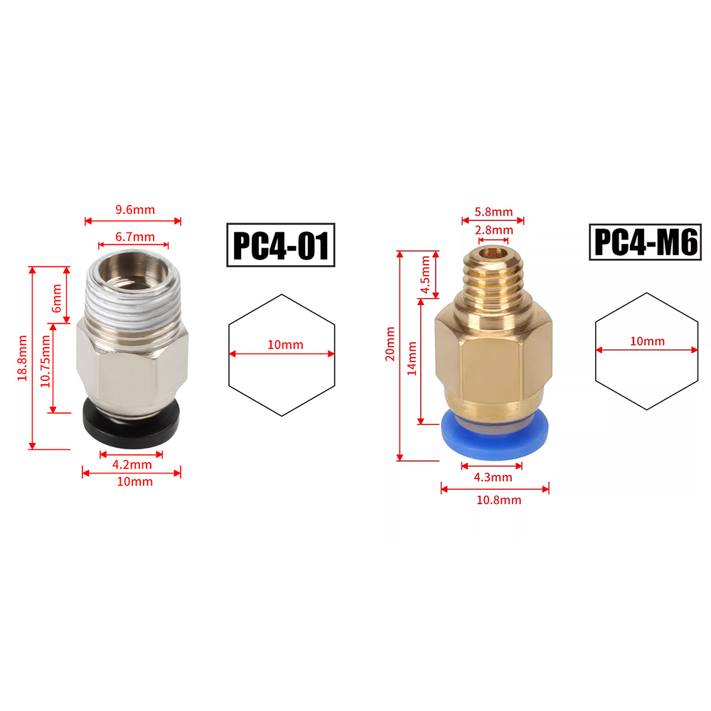 10Pcs/Lot PC4-M6 PC4-01 Quick  - đánh giá và giá Bowden Tube